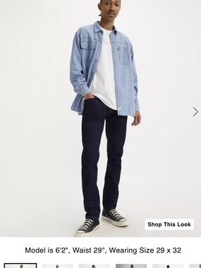 Levi's 512 Slim tapered Fit Jeans in Dark rinse contrast stiching